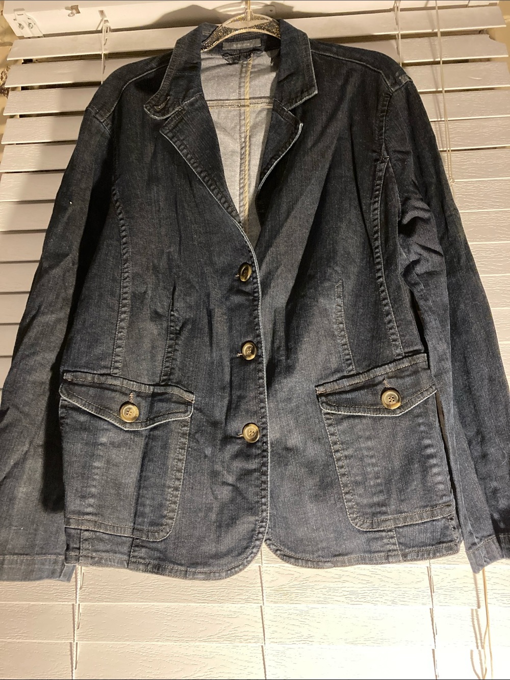 Liz Claiborne Dark Blue Denim Jacket Blazer